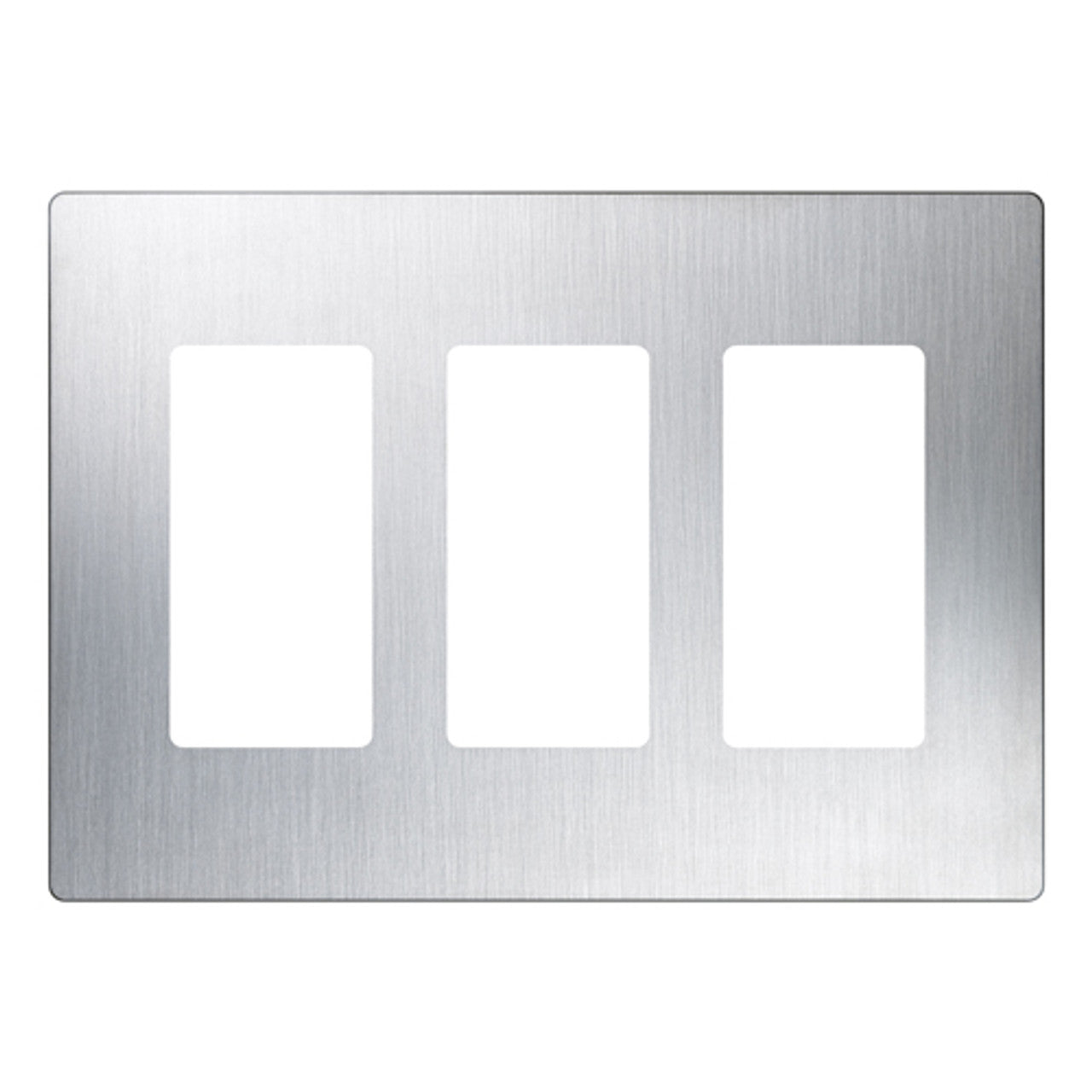 Lutron CW-3-SS Claro Screwless Designer Wall Plate W/Three Gang, Stainless Steel Finish
