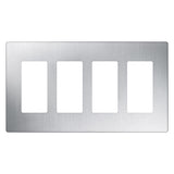 Lutron CW-4-SS Claro Decora Screwless Wall Plate W/Four Gang, Stainless Steel Finish