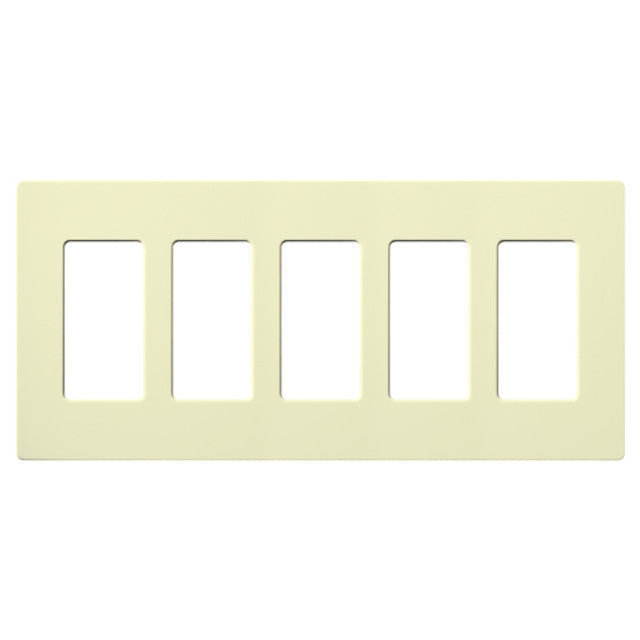 Lutron CW-5-AL Claro Decora Screwless Wall Plate W/Five Gang, Almond Finish