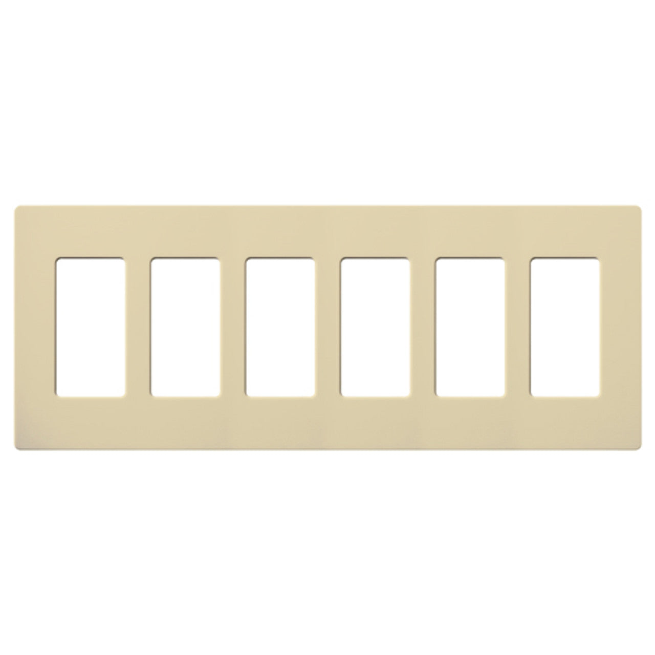 Lutron CW-6-IV Claro Decora Screwless Wall Plate W/Six Gang, Ivory Finish