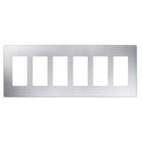 Lutron CW-6-SS Satin Decora Screwless Wall Plate W/Six Gang, Stainless Steel Finish