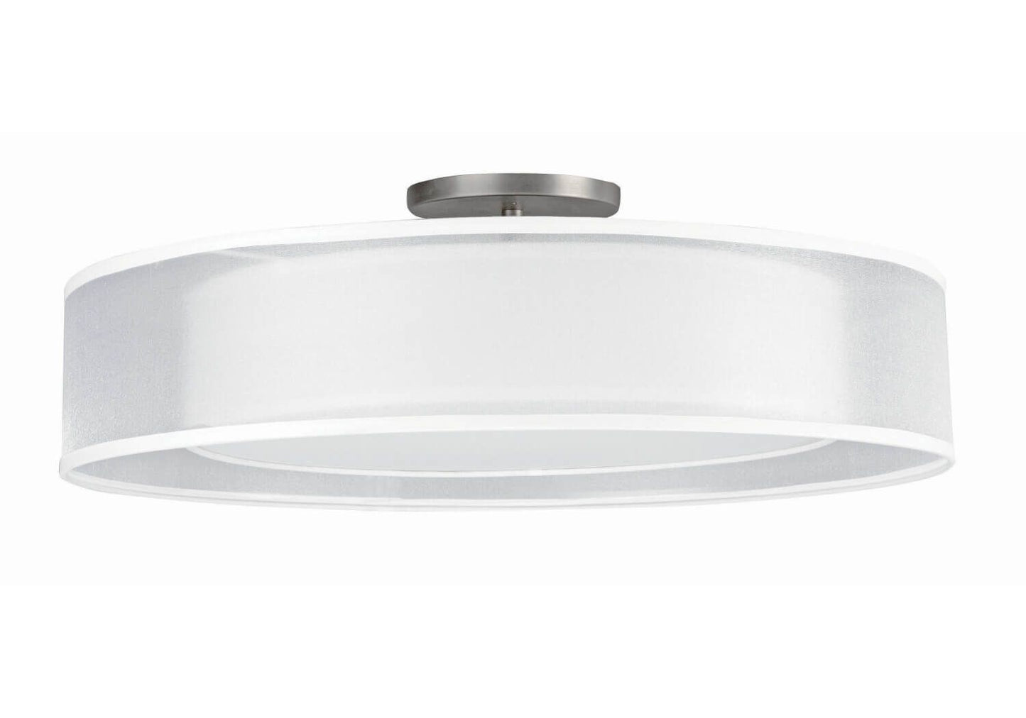 AFX Lighting CZF1824LAJUDSN-WHWH Cortez 18 Inch LED Semi-Flush Mount In Satin Nickel With Dual Shades