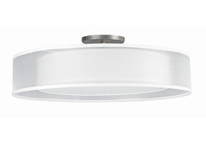 AFX Lighting CZF1824LAJUDSN-WHWH Cortez 18 Inch LED Semi-Flush Mount In Satin Nickel With Dual Shades