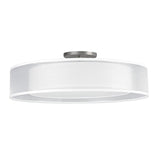 AFX Lighting CZF2432LAJUDSN-WHWH Cortez 24 Inch LED CCT Semi-Flush Mount In Satin Nickel With Dual Shades