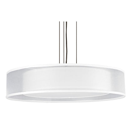 AFX Lighting CZP3044LAJUDSN-WHWH Cortez 30 Inch LED Pendant In Satin Nickel With Dual Shades