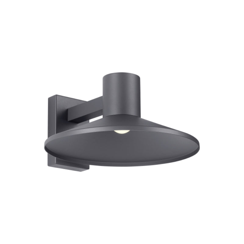 Visual Comfort Architectural 700OWASHL92716DHUNVSP Modern Ash 16" LED Outdoor Wall Light With Surge Protection - Lens: Clear Dome - CCT: 2700K Low Output - Finish: Charcoal