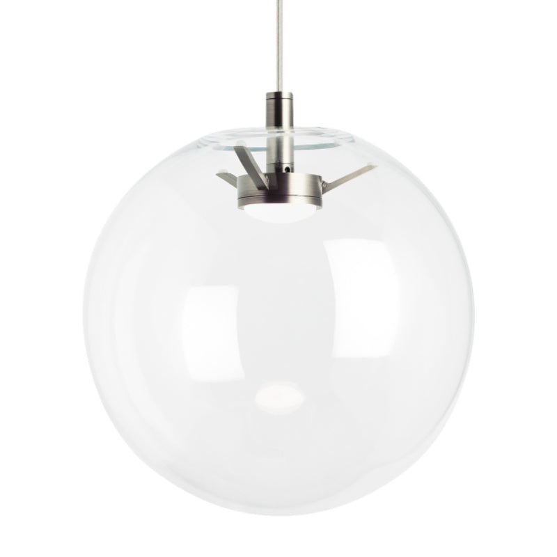 Visual Comfort Architectural 700TDPLNPCS Modern 14" Palona 1-lt Pendant Ceiling Light - 120V  - Color: Clear - Finish: Satin Nickel