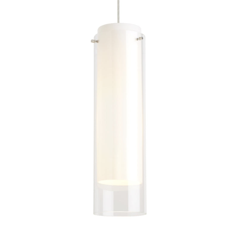 Visual Comfort Architectural 700TDECGPCS-LED927 Modern 5" Echo Grande LED Line Voltage Pendant - 120V - CCT: 2700K - Shade Color: Clear - Finish: Satin Nickel