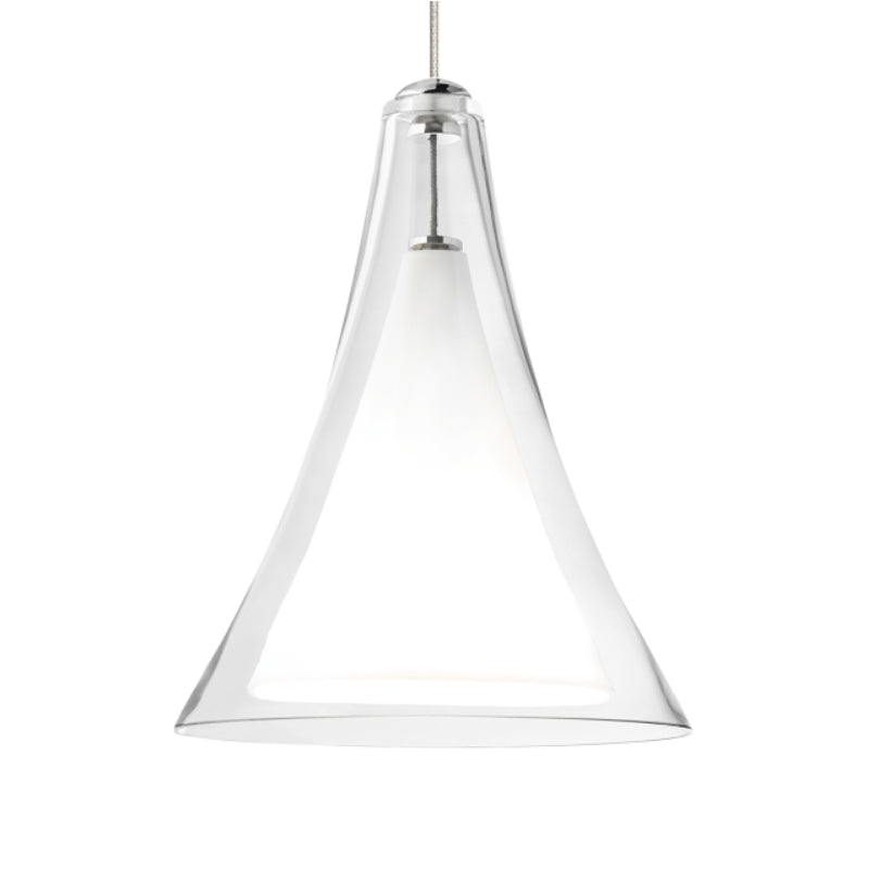 Visual Comfort Architectural 700MOMLPCZ Melrose II 5" Monorail Glass Pendant Light – 12V – Clear Shade - Finish: Satin Nickel