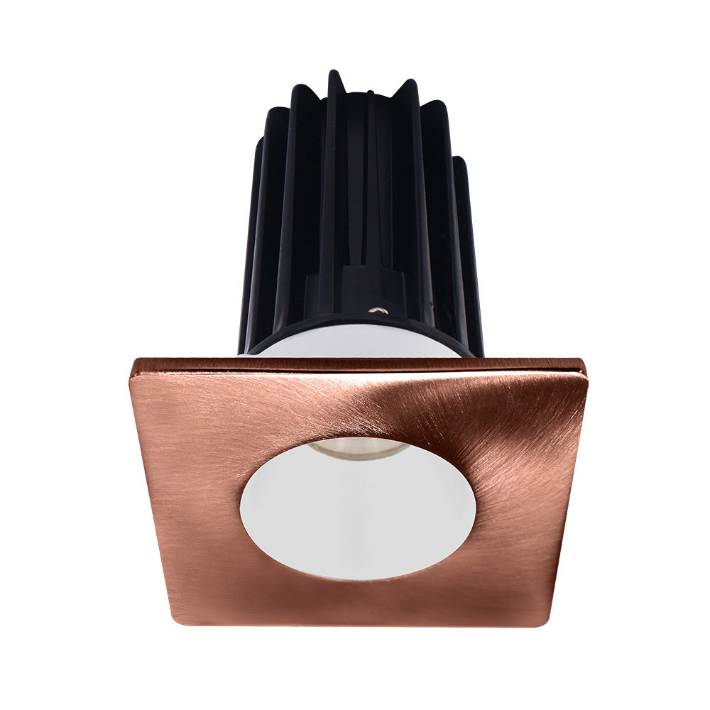 Lotus LED Lights LED-2-S15W-40K-2RRWH-2STCP-60D 2" Recessed LED 15W High Output Designer Series, 1020 Lumens, CCT 4000K, White Reflector, Square Copper Trim, 60° Beam Angle