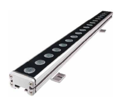 Core Lighting LWW-HO-12-30K-35D-FMB-BK-24V 12" High Output Color-Changing Linear LED Washer, Color Temperature 3000k, 35º Fixed Mounting Bracket, Black Finish