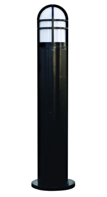 Dabmar Lighting D110-L6-RGBW-B Fiber G Bollard Open Cage, Color Temperature RGBW, E26, 120V, Black Finish