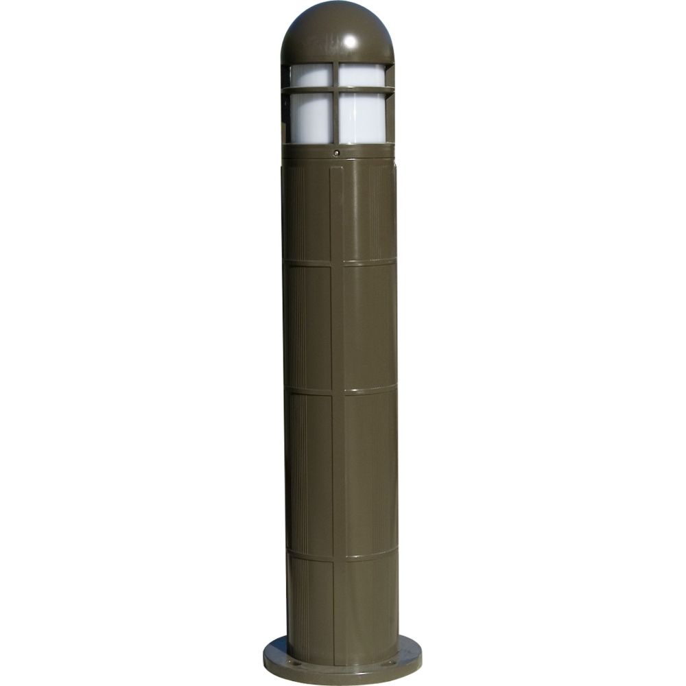 Dabmar Lighting D140-L20-30K-BZ LED Fiber G Bollard Open Cage Light, 120-277V, G24, Wattage 20W, Color Temperature 30K, Bronze Finish