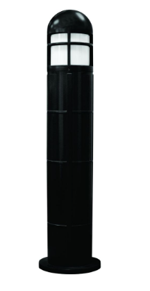 Dabmar Lighting D140-L9-40K-B Fiber G Bollard Open Cage, Color Temperature 4000K, GU24, 120V, Black Finish