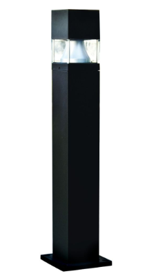 Dabmar Lighting D150-B Fiber G Bollard Squared, E26, Black Finish