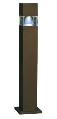 Dabmar Lighting D150-BZ Fiber G Bollard Squared, E26, Bronze Finish