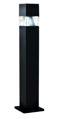 Dabmar Lighting D150-L9-40K-B Fiber G Bollard Squared, Color Temperature 4000K, GU24, Black Finish