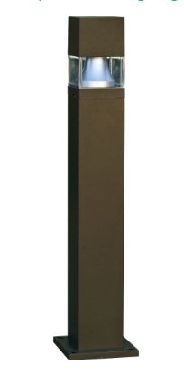 Dabmar Lighting D150-L9-40K-BZ Fiber G Bollard Squared, Color Temperature 4000K, GU24, Bronze Finish