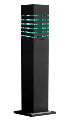 Dabmar Lighting D170-L12-30K-B Steel Bollard Squared, Color Temperature 3000K, G24, Black Finish