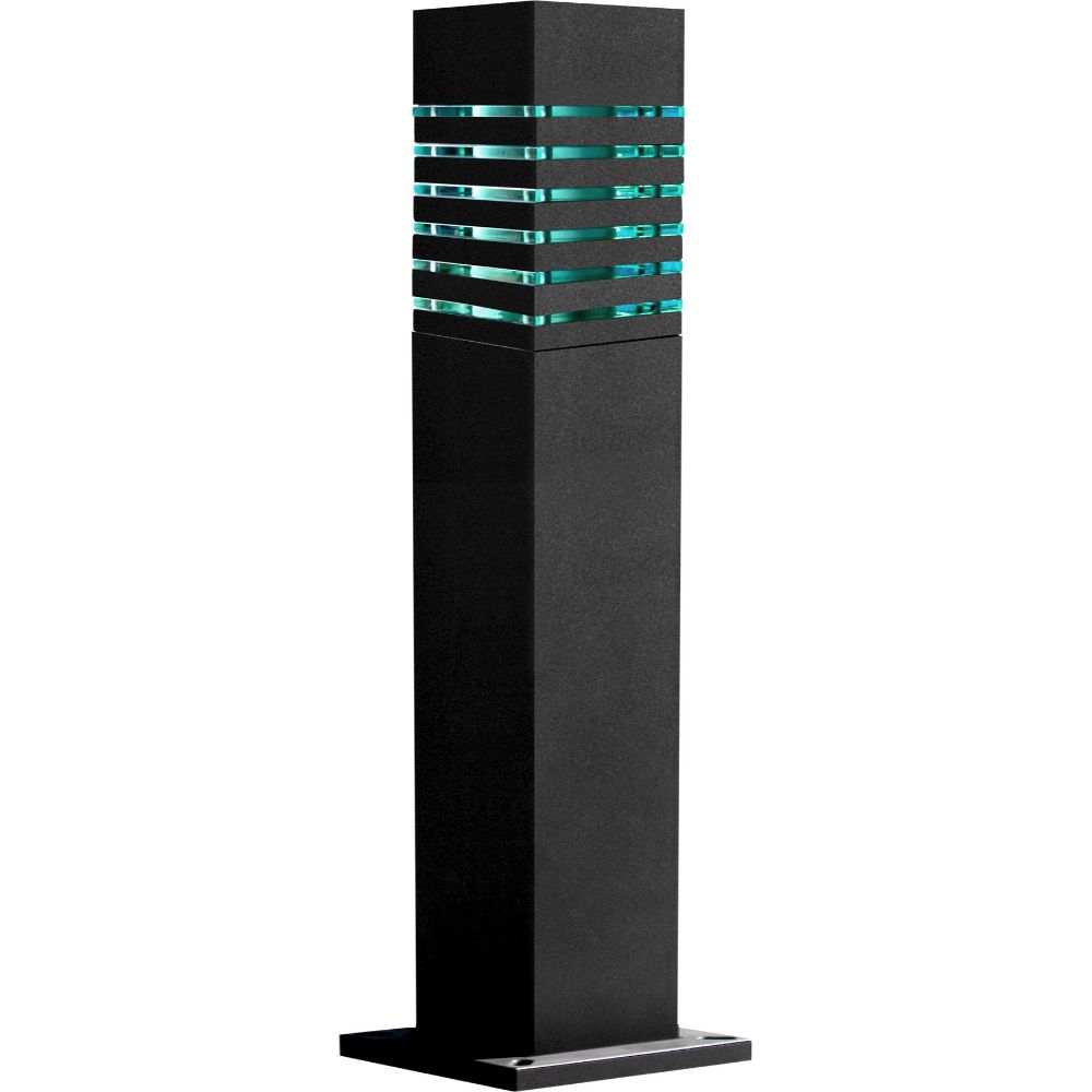 Dabmar Lighting D170-L12-50K-B LED Steel Bollard Squared Light, 120-277V, G24, Wattage 12W, Color Temperature 50K, Black Finish