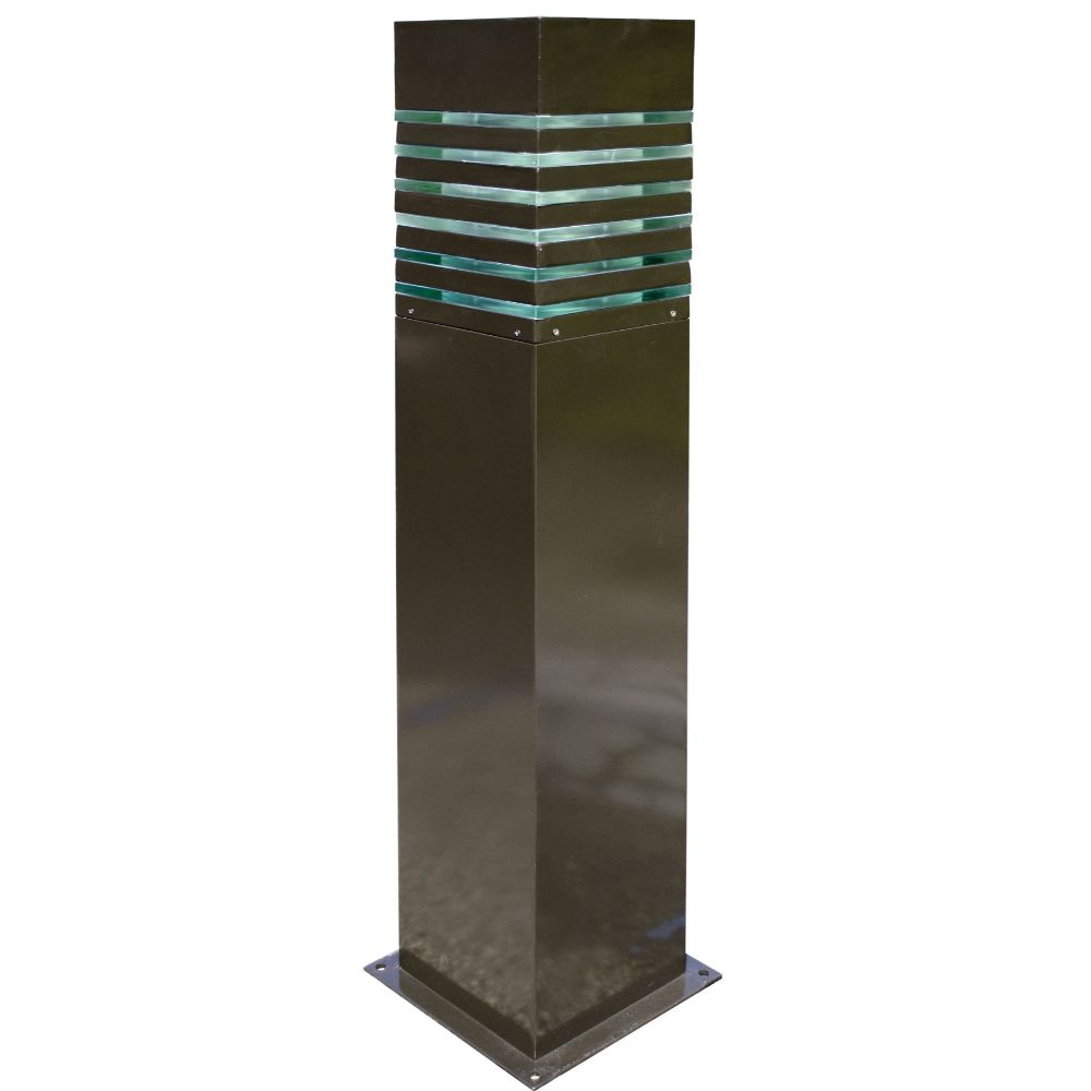 Dabmar Lighting D170-L20-30K-BZ LED Steel Bollard Squared Light, 120-277V, G24, Wattage 20W, Color Temperature 30K, Bronze Finish