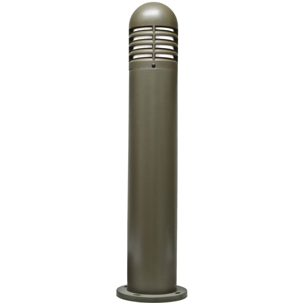 Dabmar Lighting D180-L12-50K-BZ LED Fiberglass Bollard Louvered Light, Voltage 120-277V, Wattage:12W, Color Temperature: 5000k, Black Finish