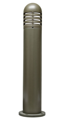 Dabmar Lighting D180-L25-AMB-BZ Fiber G Bollard Louvered, G24, Amber in Bronze Finish