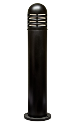 Dabmar Lighting D180-L6-30K-B Fiber G Bollard Louvered, Color Temperature 3000K, E26, Black Finish