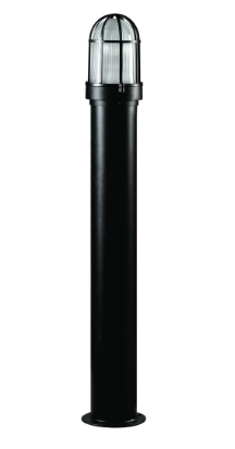 Dabmar Lighting D3100-L20-50K-B Steel Bollard Open Cage, Color Temperature 5000K, G24, Black Finish