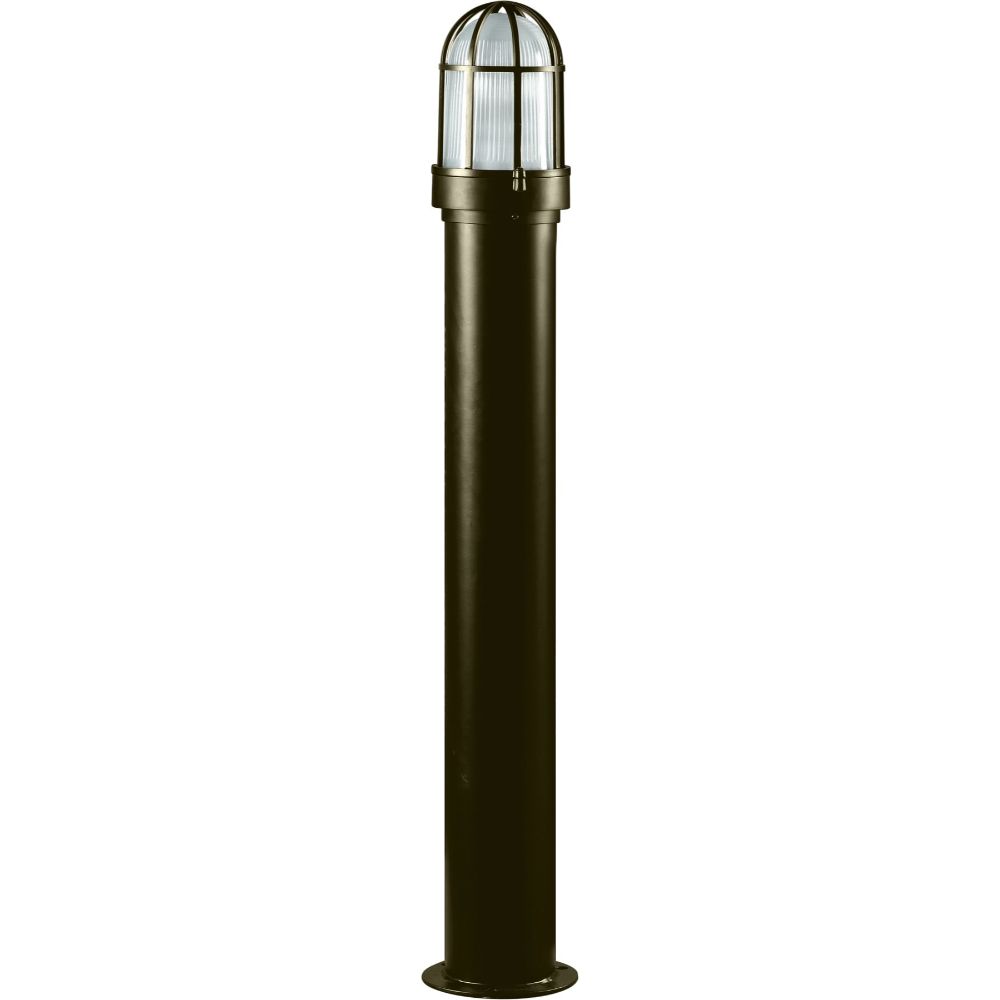 Dabmar Lighting D3100-L6-60K-BZ LED Steel Bollard Open Cage Light, E26, Voltage 120V, Wattage 6W, Color Temperature 6000K, Bronze Finish