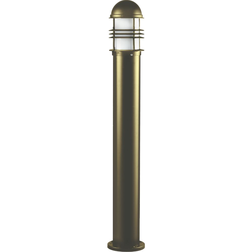 Dabmar Lighting D3200-L12-30K-BZ LED Cast Aluminum Bollard Open Cage Light, 120-277V, G24, Wattage: 12W, Color Temperature 3000K, Bronze Finish