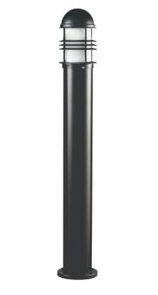 Dabmar Lighting D3200-L6-60K-B Cast Aluminum Bollard Open Cage, Color Temperature 6000K, E26, Black Finish