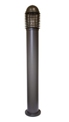 Dabmar Lighting D3300-BZ Cast Aluminum Bollard Caged, E26, Bronze Finish
