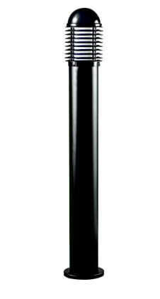 Dabmar Lighting D3300-L12-30K-B Cast Aluminum Bollard Caged, Color Temperature 3000K, G24, Black Finish