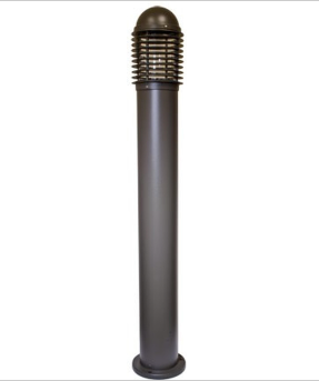 Dabmar Lighting D3300-L12-40K-BZ 120V-277V G24 LED 12W 40K Powder Coated Cast Aluminium Caged Bollard Light, Bronze Finish