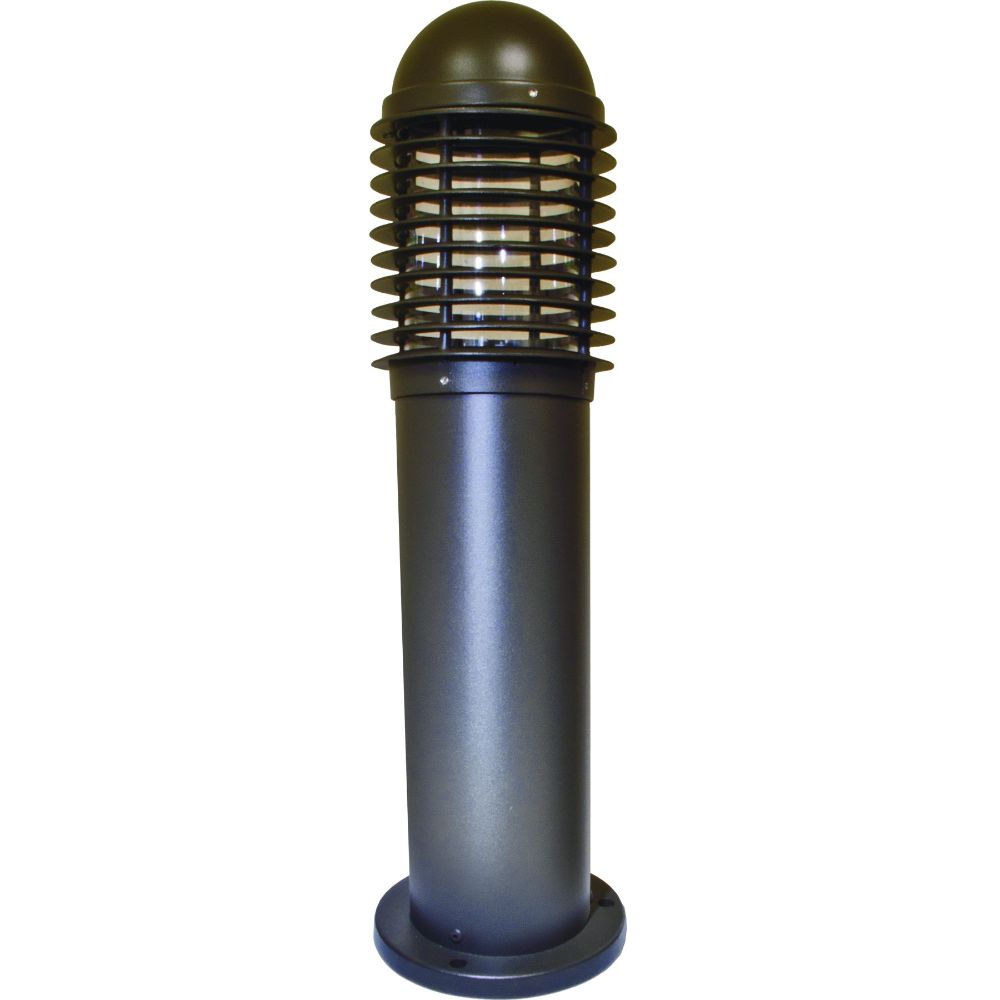 Dabmar Lighting D3390-L12-30K-BZ LED Cast Aluminum Mini Bollard Caged Light, 120V-277, G24,Color Temperature 3000k, Wattage 12W, Bronze Finish
