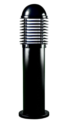 Dabmar Lighting D3390-L12-50K-B Cast Aluminum Mini Bollard Caged, Color Temperature 5000K, G24, Black Finish