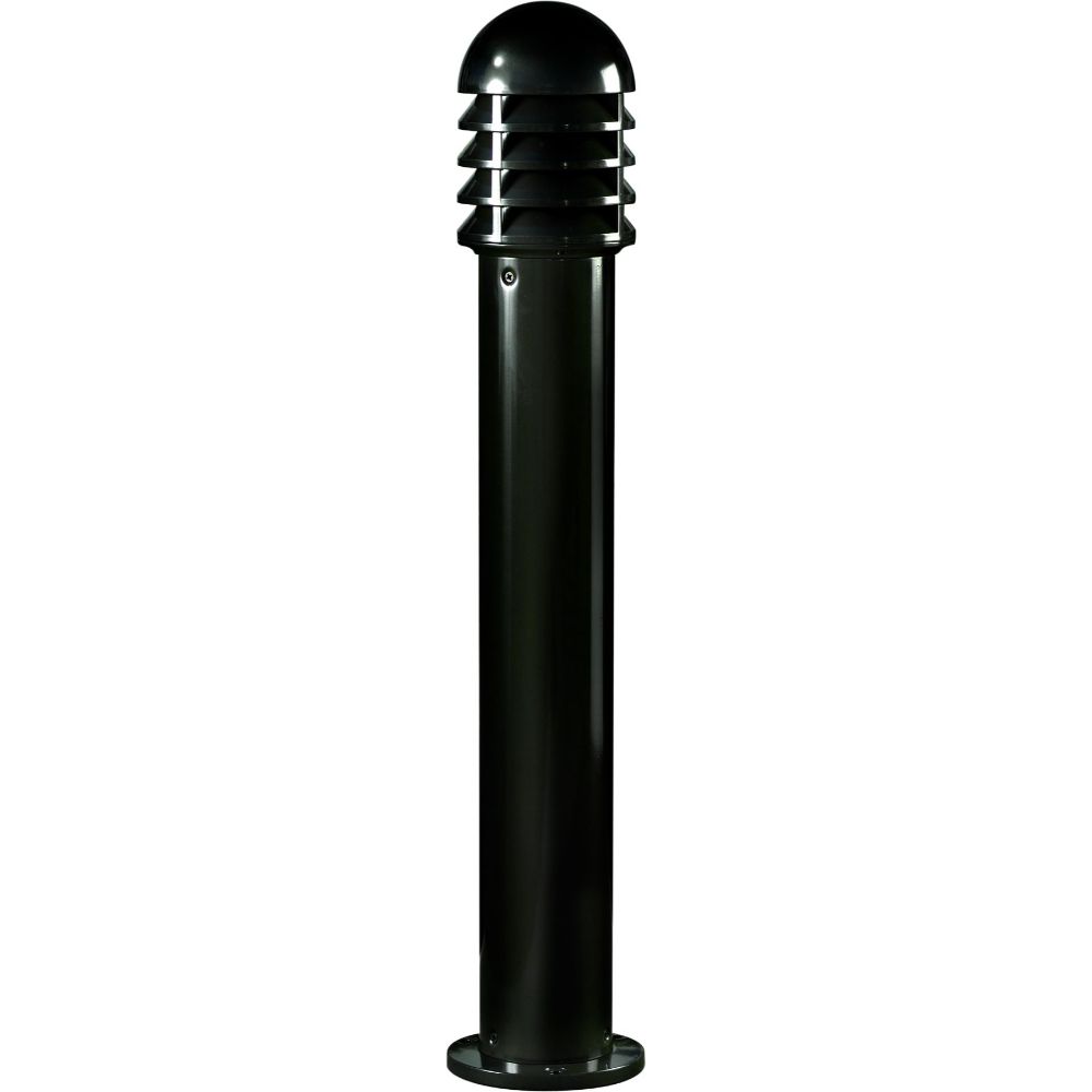 Dabmar Lighting D3400-L12-50K-B-FR LED Cast Aluminum Shuttered Bollard Light, 120V-277V, G24, Wattage 12W, Color Temperature 5000K, Frosted/ Black Finish