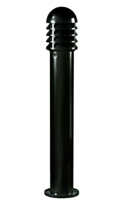 Dabmar Lighting D3400-L9-27K-B-CLR Cast Aluminum Bollard Shuttered, Color Temperature 2700K, GU24, Clear in Black