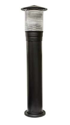 Dabmar Lighting D350-B Cast Aluminum Bollard Prism, E26, No Lamp, Black Finish
