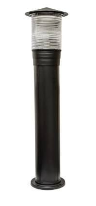 Dabmar Lighting D350-L12-30K-B Cast Aluminum Bollard Prism, G24, Color Temperature 3000K, Black Finish