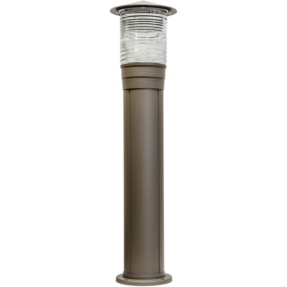 Dabmar Lighting D350-L6-30K-BZ LED Cast Aluminum Bollard Prism Light, 120V, E26, Wattage 6W, Color Temperature 3000K, Bronze Finish