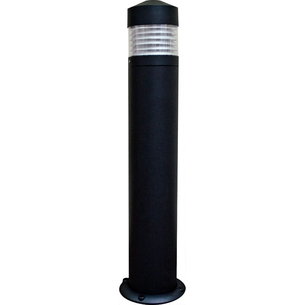Dabmar Lighting D470-L12-30K-B LED Cast Aluminum Bollard Light , 120V-277V, G24, Wattage 12W, Color Temperature 3000K, Clear/ Black Finish