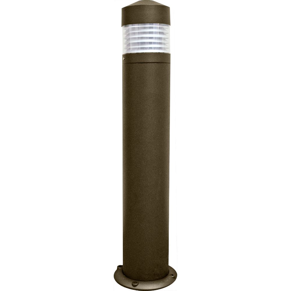 Dabmar Lighting D470-L12-30K-BZ LED Cast Aluminum Bollard Light , 120V-277V, G24, Wattage 12W, Color Temperature 3000K, Clear/ Bronze Finish