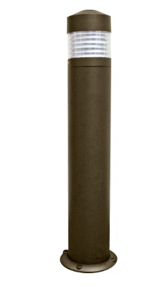 Dabmar Lighting D470-L6-60K-BZ Cast Aluminum Bollard Clear, E26, Color Temperature 6000K, Bronze Finish