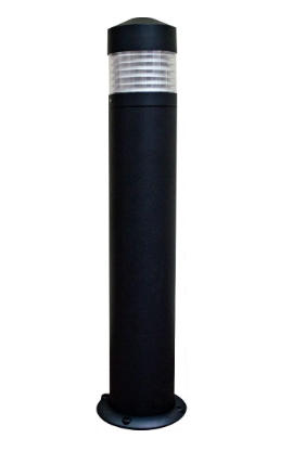 Dabmar Lighting D470-L6-RGBW-B Cast Aluminum Bollard Clear, E26, Color Temperature RGBW, Black Finish