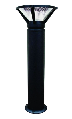 Dabmar Lighting D480-L12-30K-B Cast Aluminum Bollard Ribbed, G24, Color Temperature 3000K, Black Finish