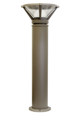 Dabmar Lighting D480-L12-30K-BZ Cast Aluminum Bollard Ribbed, G24, Color Temperature 3000K, Bronze Finish