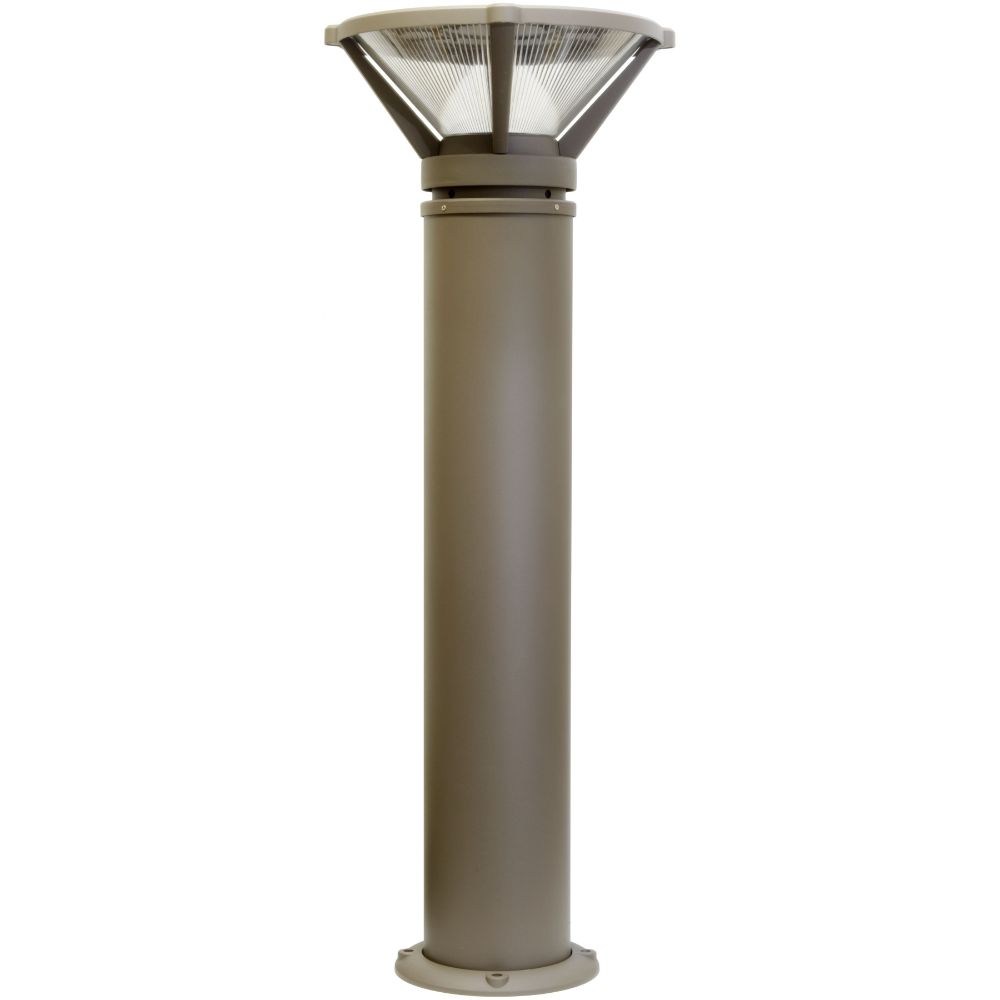 Dabmar Lighting D480-L20-30K-BZ LED Cast Aluminum Bollard Ribbed Light, 120V-277V, G24, Wattage 20W, Color Temperature 3000K, Bronze Finish