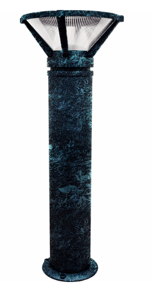 Dabmar Lighting D480-L20-30K-VG LED Cast Aluminum Bollard Ribbed Light, 120V-277V, G24, Wattage 20W, Color Temperature 3000K, Verde Green Finish